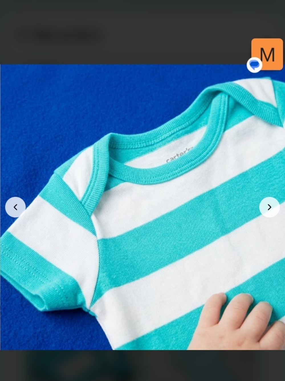 Carter's Toddler Short-Sleeve Stripe Bodysuit - Aqua & White
